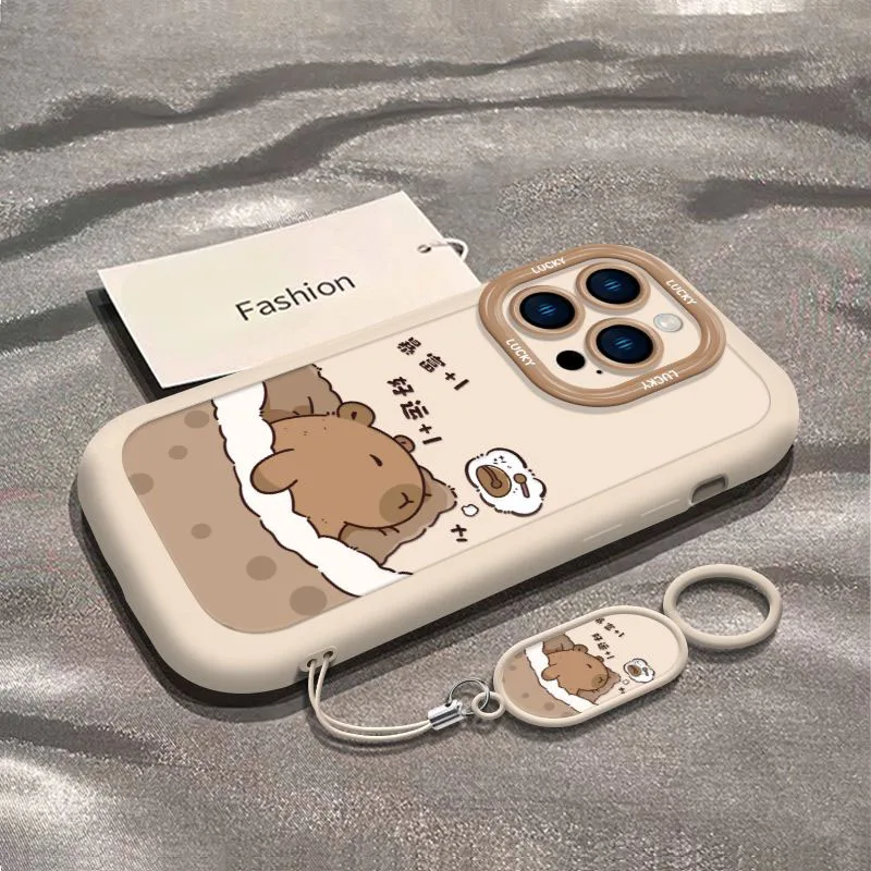 New Miniso Capybara 16 IPhone 15 Case Cute 12 13 14pro Cartoon Xsmax Anti Slip Xr Silica Gel 11 Ultrathin Soft Shell Girl Gifts