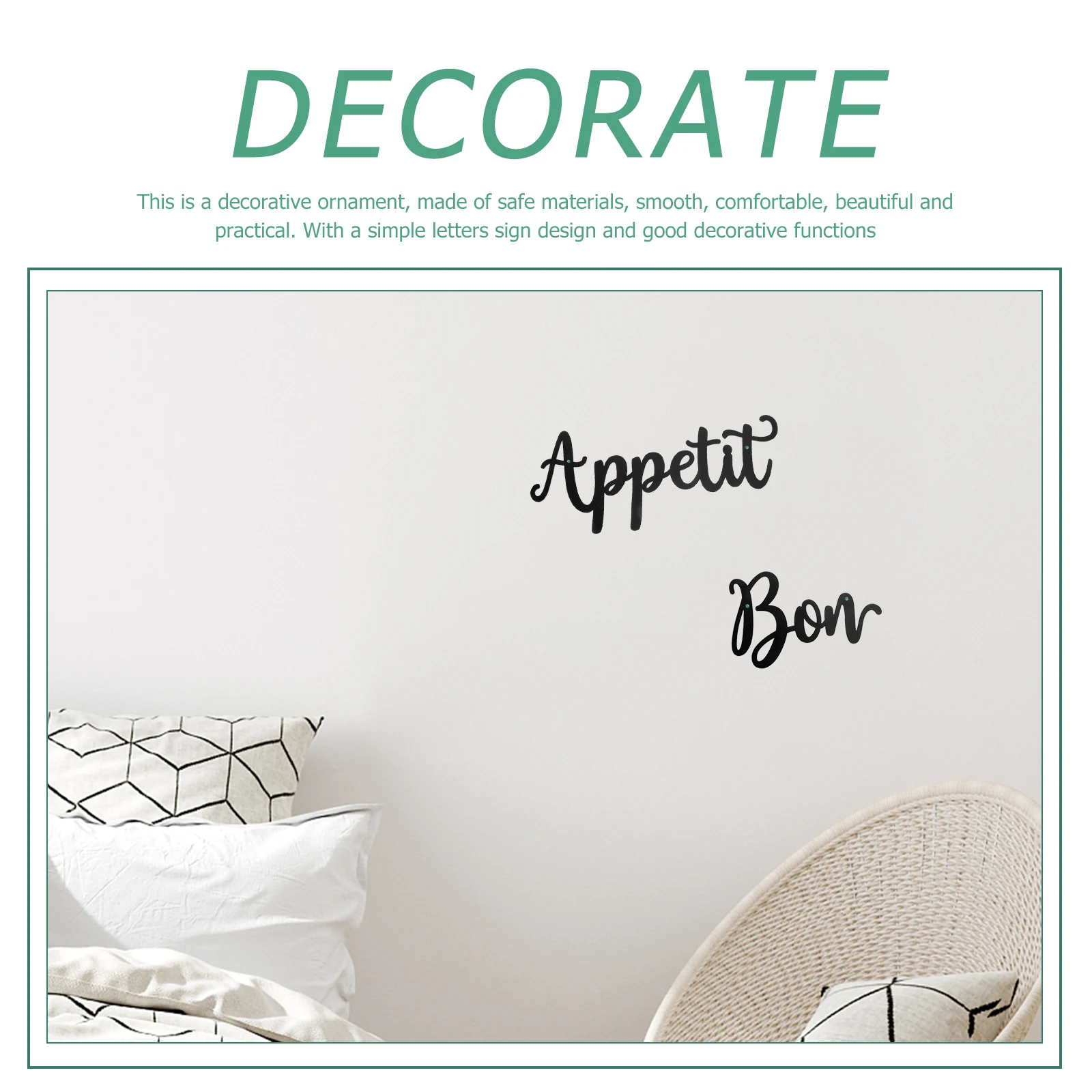 

1Set Iron Wall Art Hanging Alphabet Decorative Letters Sign Home Wall Ornament Dining Room Pendant Dining Room Decor