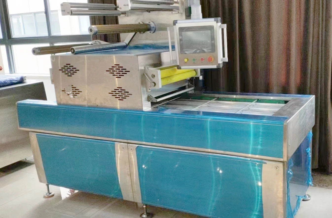 Small Automatic Meat Vacuum Heat Meal Food Tray Packing Sealing Sealer Machine