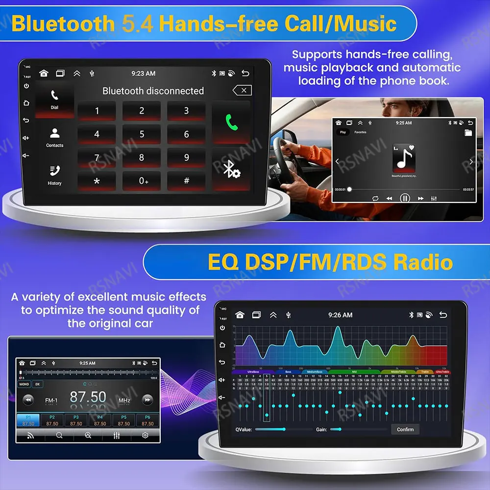 Android 14カーラジオ,4G,wifi,BT,GPSナビゲーション,マルチメディアビデオ,ヘッドユニット,ワイヤレス,BT,トヨタタコマハイラックス2車用 (2005-2015)