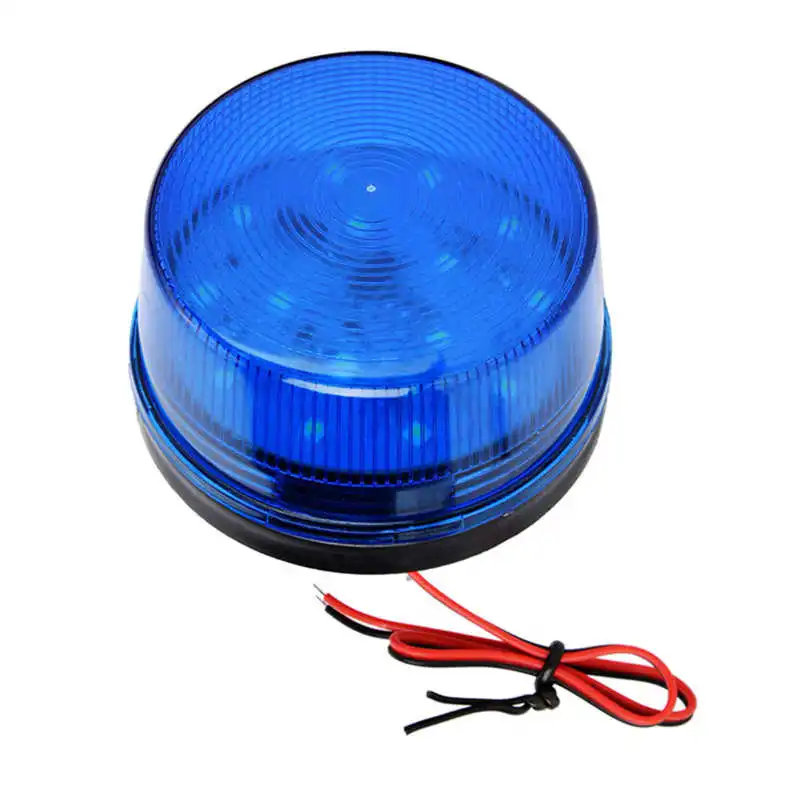 12V Blue LED Strobe Beacon Emergency Alarm Warning Signal Flashing Light without Sound