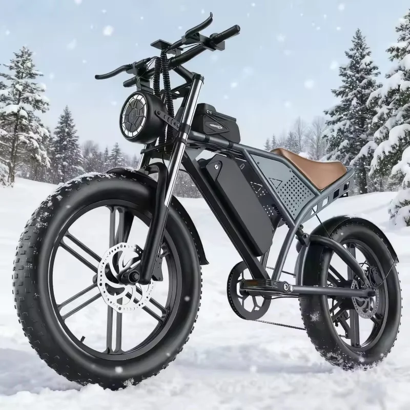 Bicicleta eléctrica con batería de 48V y 15AH, motor de 750W, ciclomotor de montaña todoterreno cómodo de 20 pulgadas, alto rendimiento, seguro y duradero