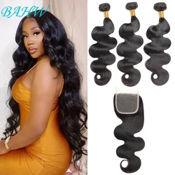 12A Grade Vietnamese Body Wave 3/4Bundles With 4x4 Closure 100% Human Hair Bundle With Lace Closure Virgin Hair Weave Extensions