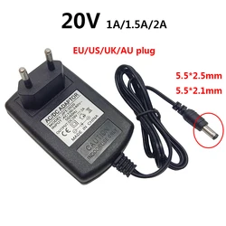 20 Volt 20v 1a 2a dc Power Supply 20v 2a Source AU UK Plug 20 Volt Adapter US EU Plug ac dc Adapters 5.5*2.5mm Switching Adaptor