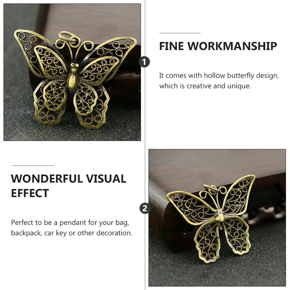 

1pc Brass Keyring Hollow Out Retro Keychain Decoration Diy Pendant For Brass Pendant Gift Bag Backpack Car Key Ornament Gift