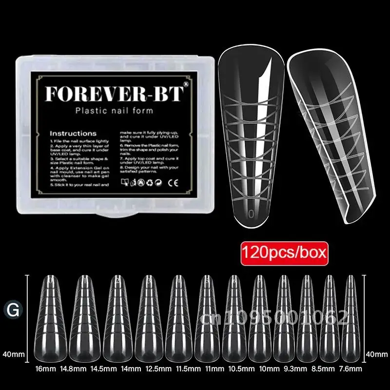 120 stks/doos Nail Extension Formulieren Voor UV Gel Quick Building Formulieren Mold Mold Top Dual Manicure Valse Gereedschappen Vorm Nagels