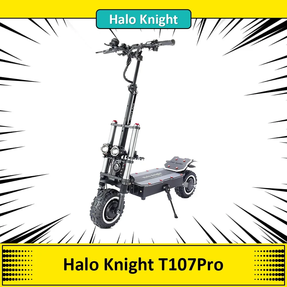 Halo Knight T107 Pro Electric Scooter 11'' Off-road Tire 3000W*2 Dual Motor 95km/h Max Speed 60V 38.4Ah Battery 80km Max Range