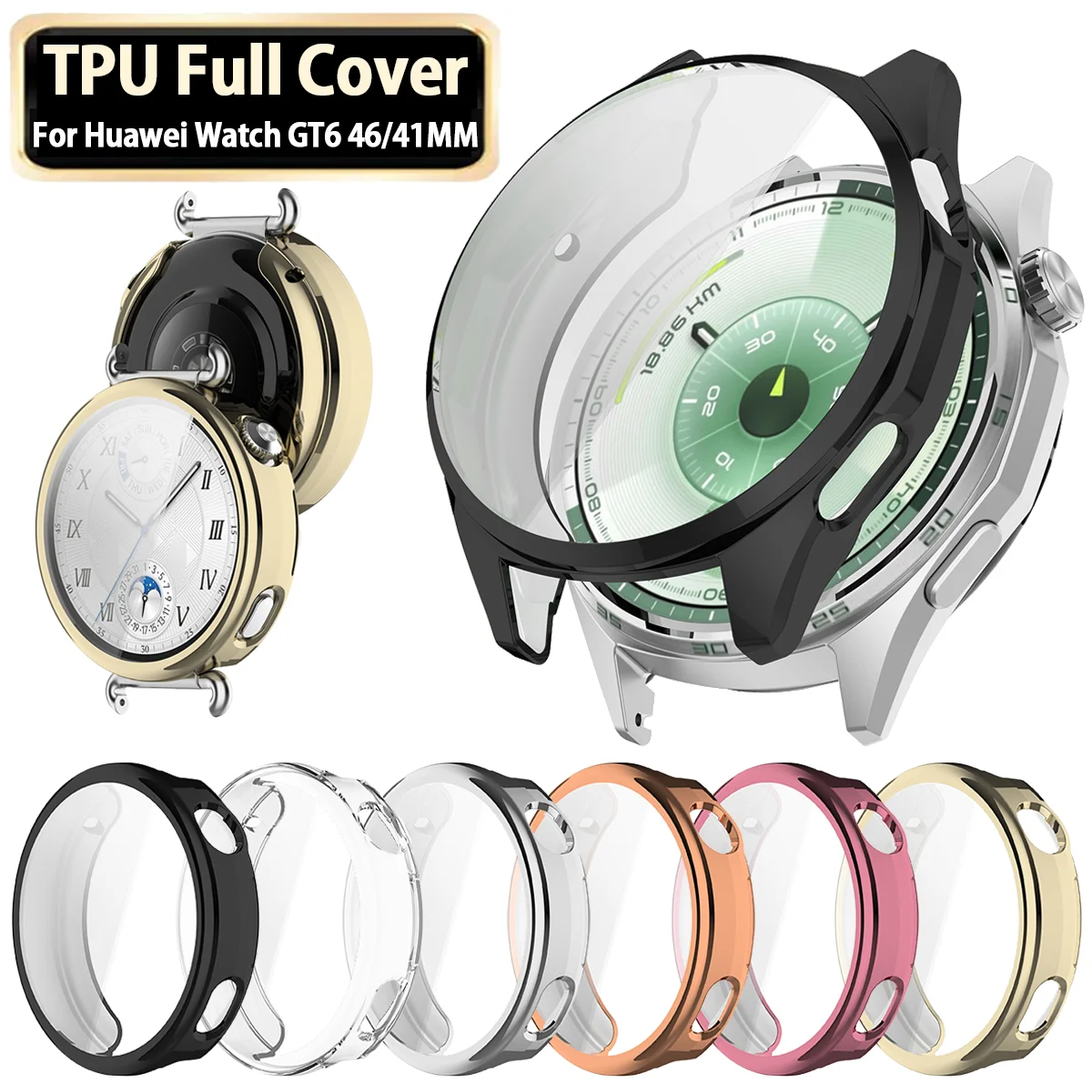 

Tpu Case Cover For Huawei Watch GT6 41mm 46mm Soft Protector Shell All around Bumper Frame Protective Case Accessories