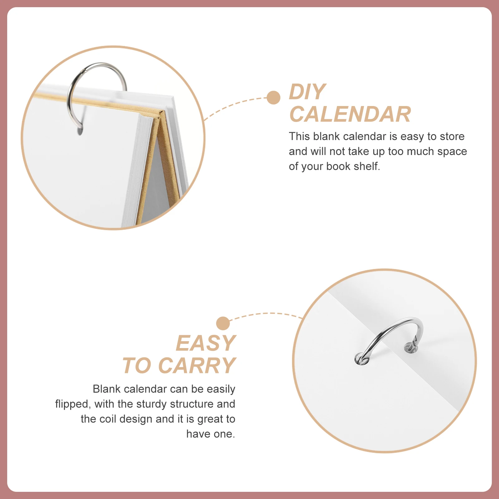 

Diy Blank Desk Calendar Standing Planner School Office Home Decorative Sturdy Coiled Flip Easy Storage Space Saving