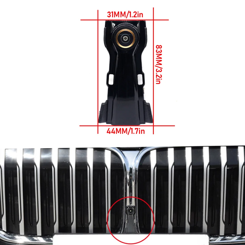 AHD LOGO Golden Fisheye Car Parking Front View Camera For BMW 5 series 7 series G11 G12 G30 G31 2015 2016 2017 2018 2019 2020