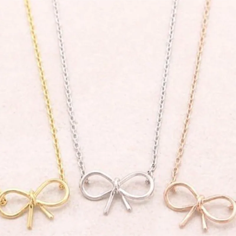 Butterfly Necklace And Pendant long Charm Link Chain  Kolye Bow knot Necklace