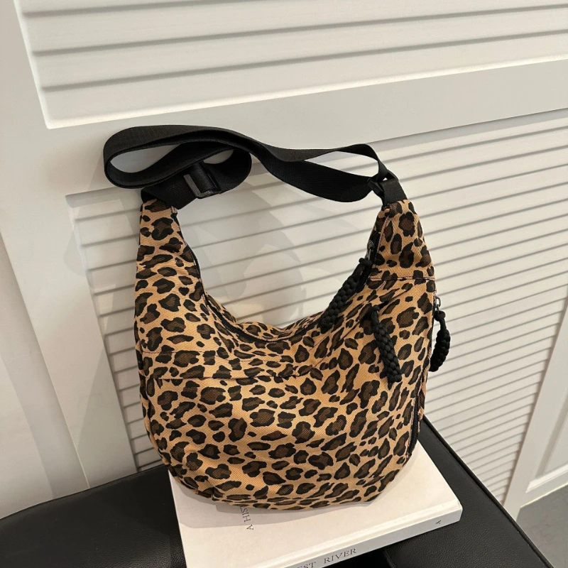 

Винтажные сумки через плечо с леопардовым принтом для женщин, спортивные универсальные портативные женские сумки через плечо, большая вместительная женская сумка-тоут