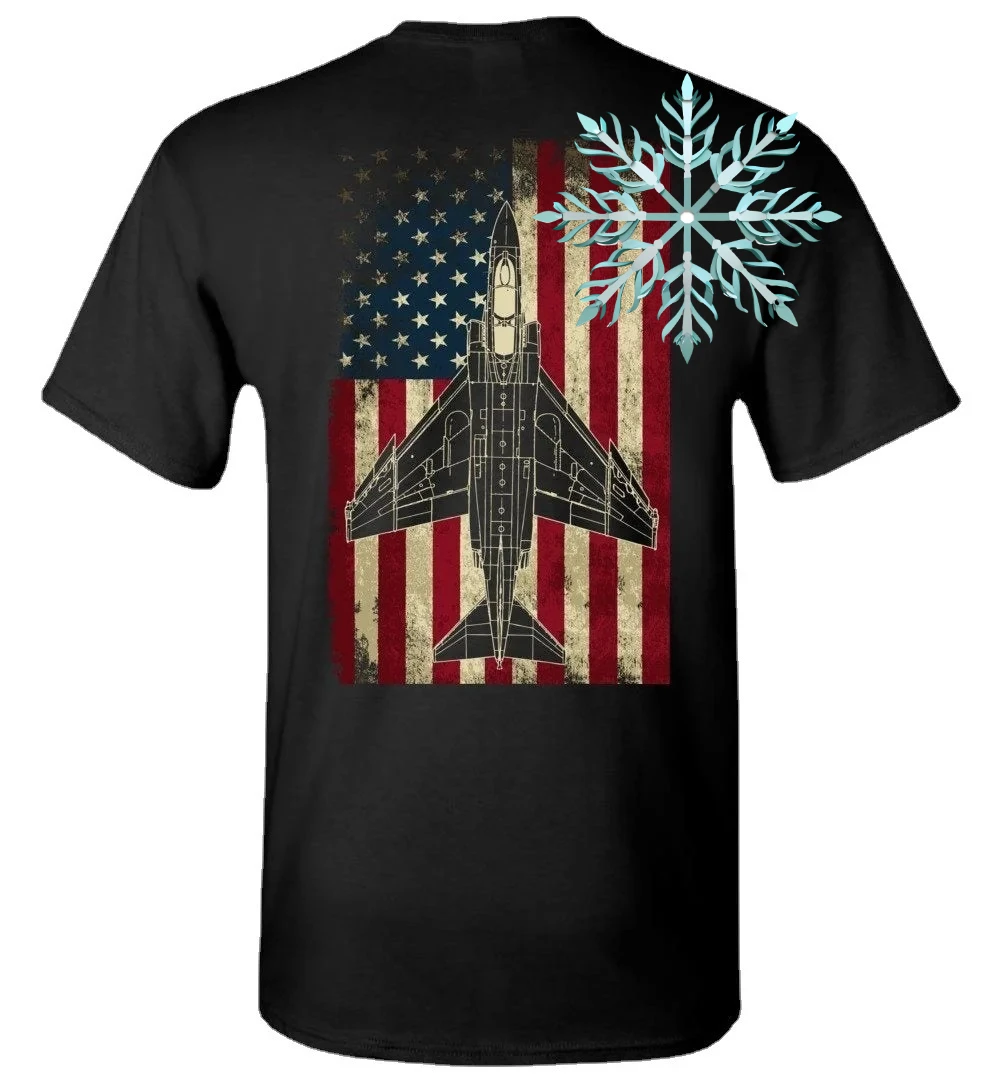 

Vintage American Flag F-4 Phantom II Fight Aircraft T-Shirt. Summer Cotton Short Sleeve O-Neck Mens T Shirt New S-3XL