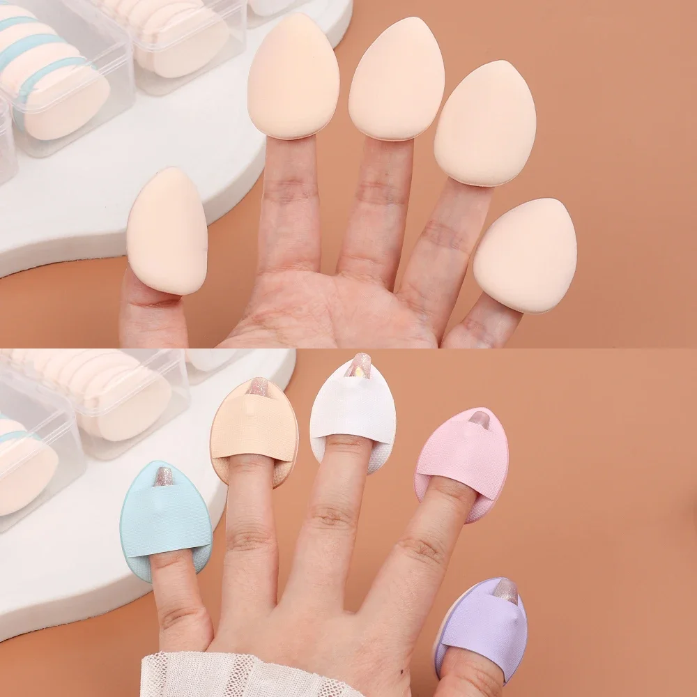 10szt Mini Size Finger Makeup Puff with Box Air Cushion Cosmetic Puff Set Concealer Foundation Detail Makeup Sponge Beauty Tools