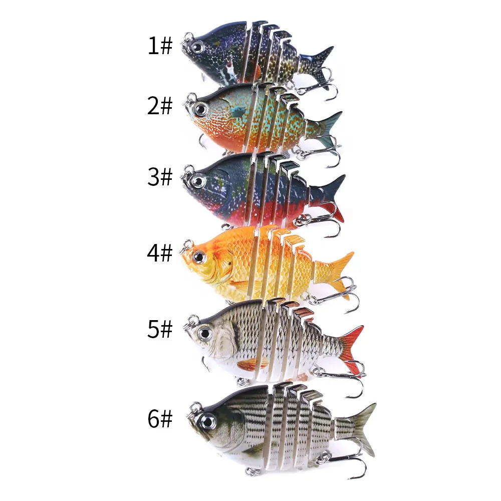 Swimbait Fishing Lures Lifelike Tilapia shape 6.35cm-9.3g Hard Bait 63mm 9.3g Lure With Treble Hook Multi Jointed Lures For Bass 5
