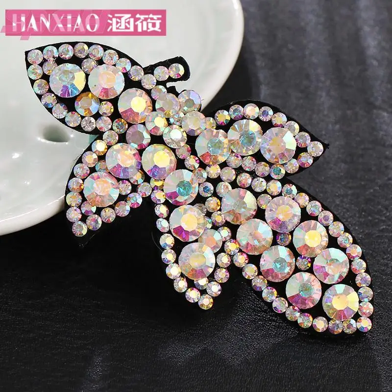 Leaf hairpin ball head hair card super flash word skin duckling clip 2018 new headdress Crystal bangs clip