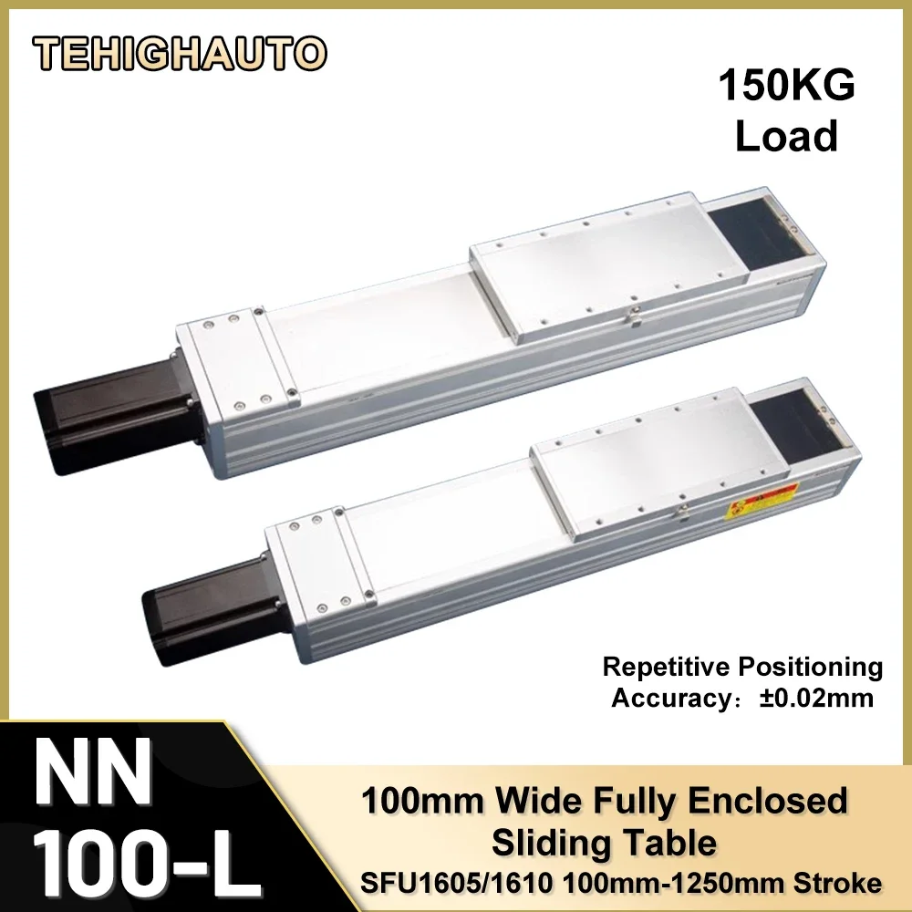 

150Kg Heavy Load 100mm Wide Steel Strip Sliding Table Fully Enclosed CNC Linear Module Stage SFU1605 Repeated Accuracy ±0.02