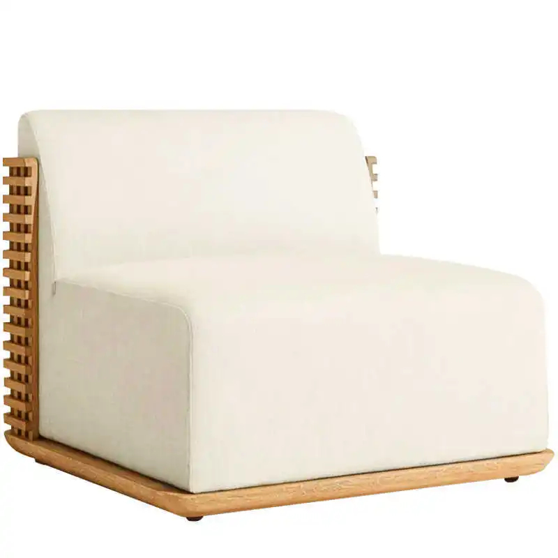 Outdoor sofa, luxury teak frame, hotel courtyard furniture combination