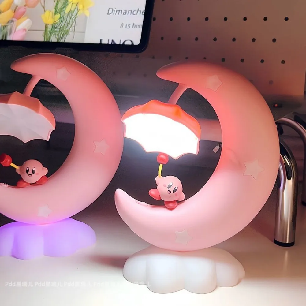 Cute Kirby Moon Night Light, Kawaii Bedroom Bedside Lamp, Ambient Sleep Light, Creative Birthday Gift & Room Decor view 3