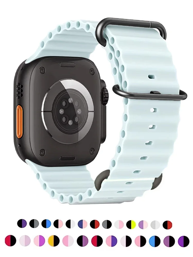 Cinturino Ocean per Apple Watch Ultra 3 4 Serie 12 11 10 9 7 8 SE 49mm 45mm 46mm 42mm 44mm 40 Bracciale in silicone cinturino iWatch