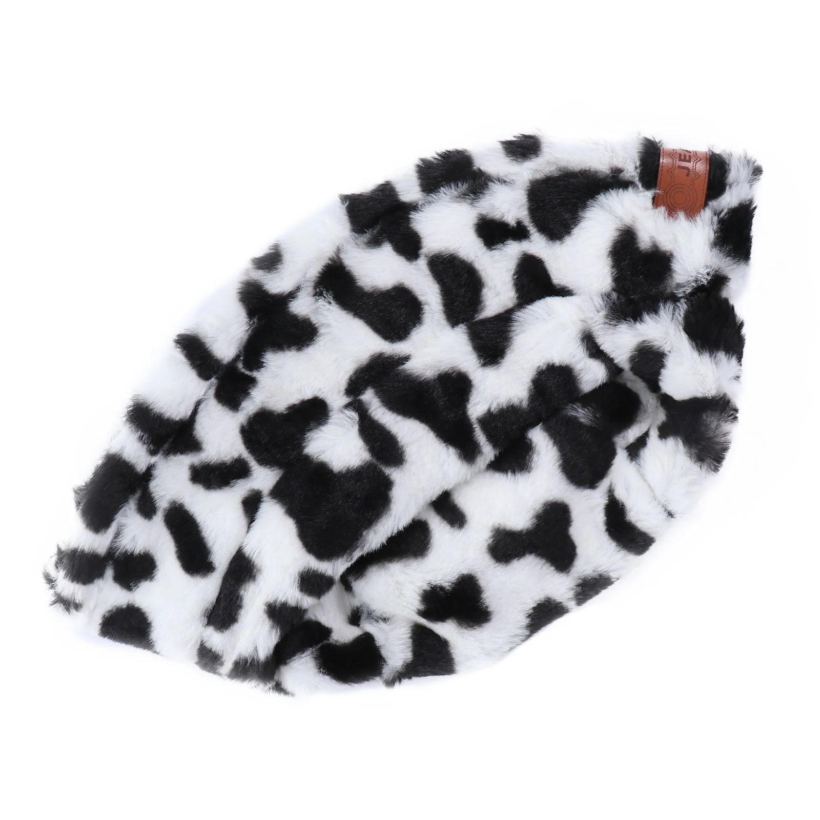 

Fur Has Cow Bucket Hat Warm Plush Fisherman Cap Leopard Print Fashion Women Miss