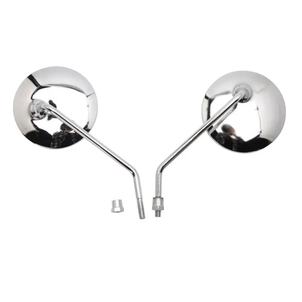 Universal 10mm Motorcycle Rearview Mirrors Scooter Chrome Round Side Mirror For Suzuki GN 125 Yamaha Jog BWS BWS 100 125 Vino