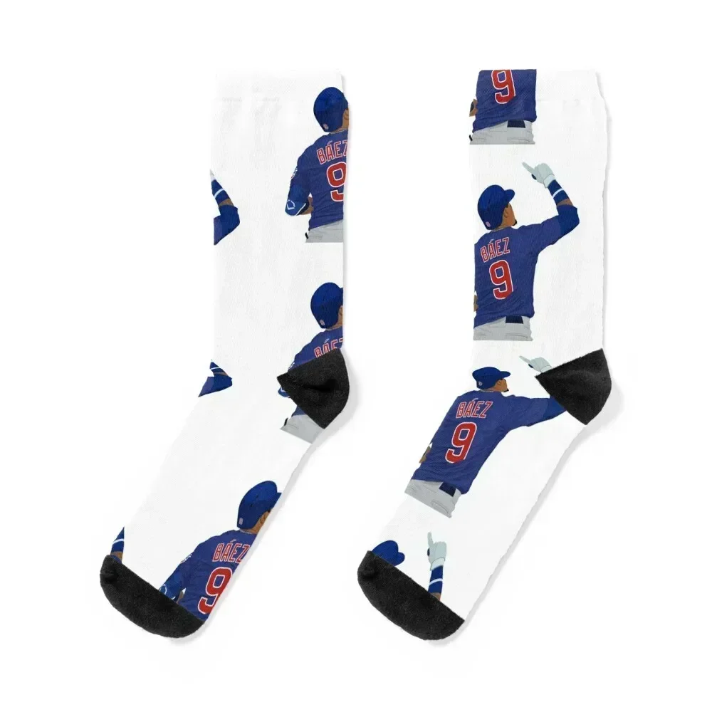

Javier Báez 9 Socks christmas gift with print Antiskid soccer loose Socks Women Men's anti-slip crazy golf Men's Socks Women's