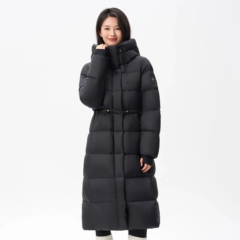 여성용 Chericom 롱 다운 코트 2025 겨울 신상 긴팔 후드 다운 코트 따뜻한 캐주얼 패션 솔리드 아우터 Y309768Y