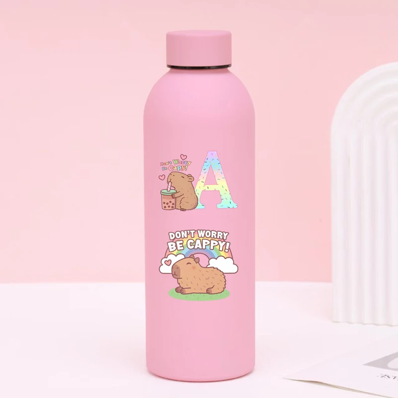 

Капибара для женщин и мужчин термос из нержавеющей стали термос бутылка для воды чашка кофейная кружка изолированный вакуумный резиновый спортивный чайник 500 мл