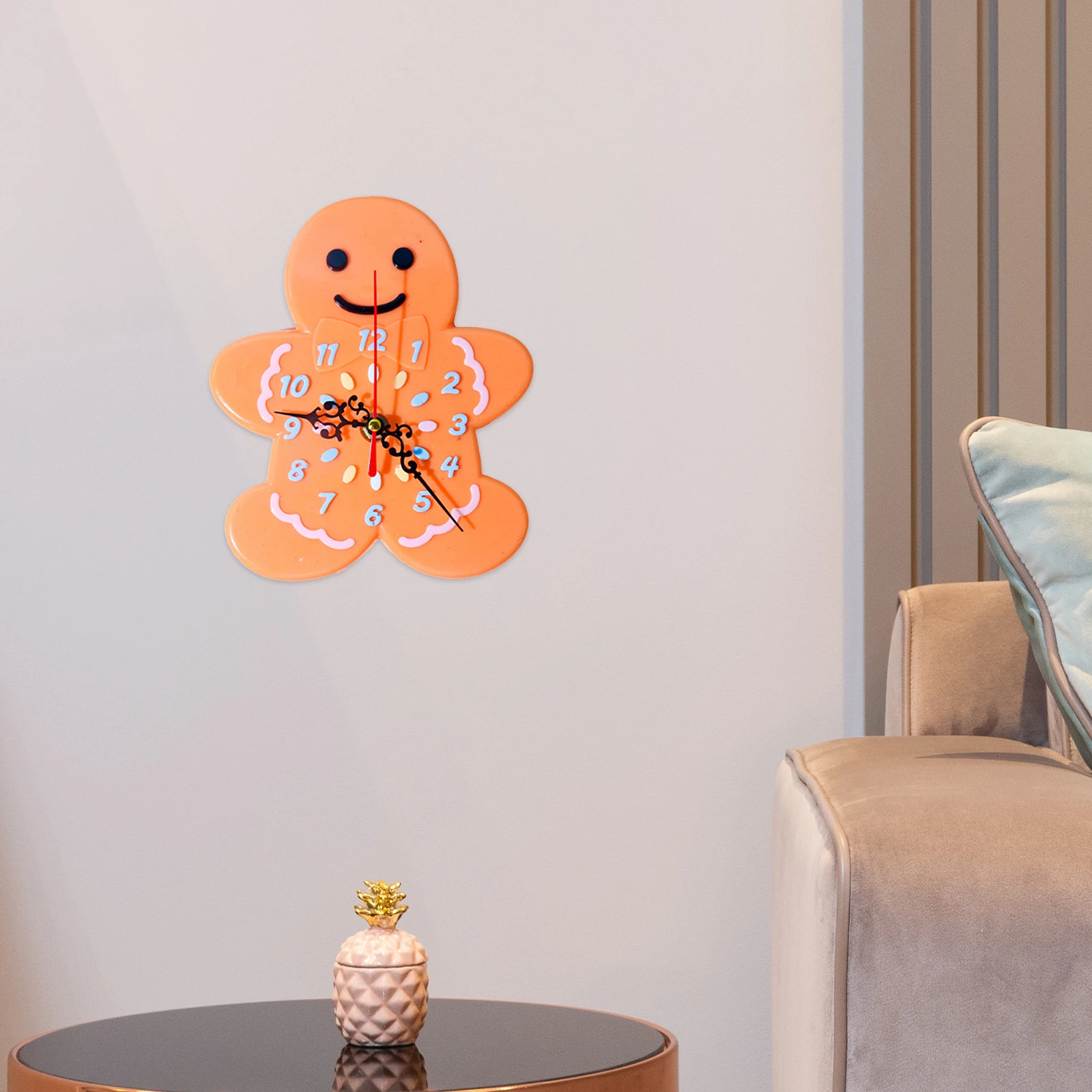 

1 Set Clock Mold Silicone Diy Crafts Mold Reusable Flexible Epoxy Resin Gingerbread Man Shaped Handmade Wall Hanging