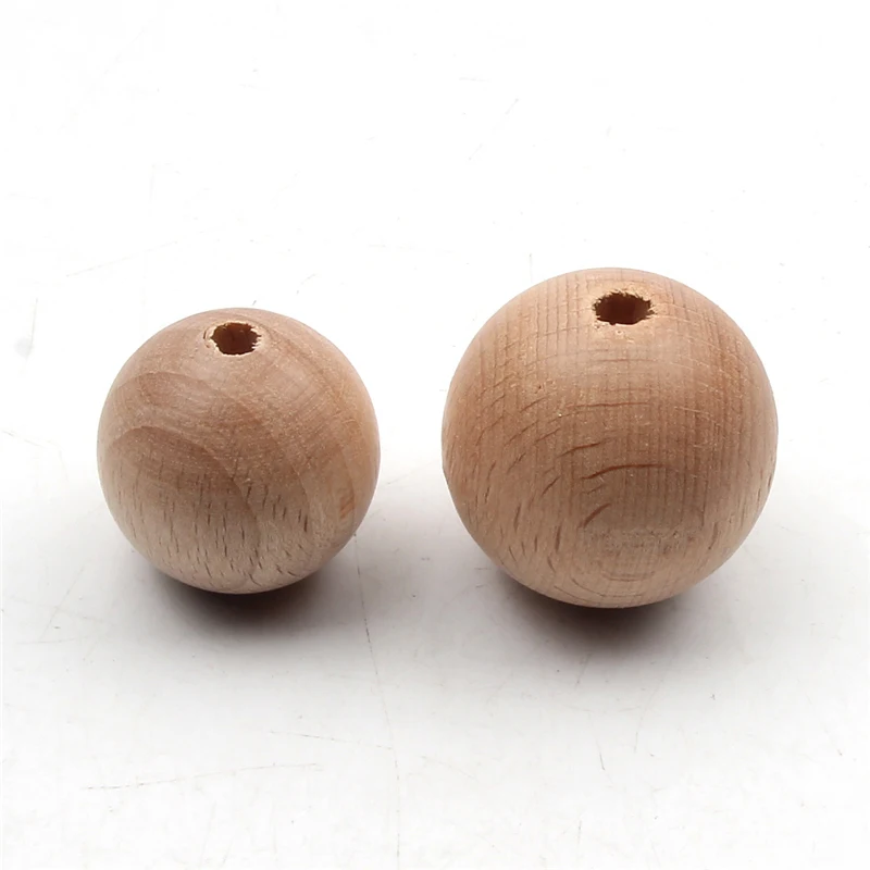 8-30mm Natural Wooden Round Beads Beech Wood Ball Loose Spacer Beads For Jewelry Making Diy Bracelet Necklace Crafts 1-100pcs