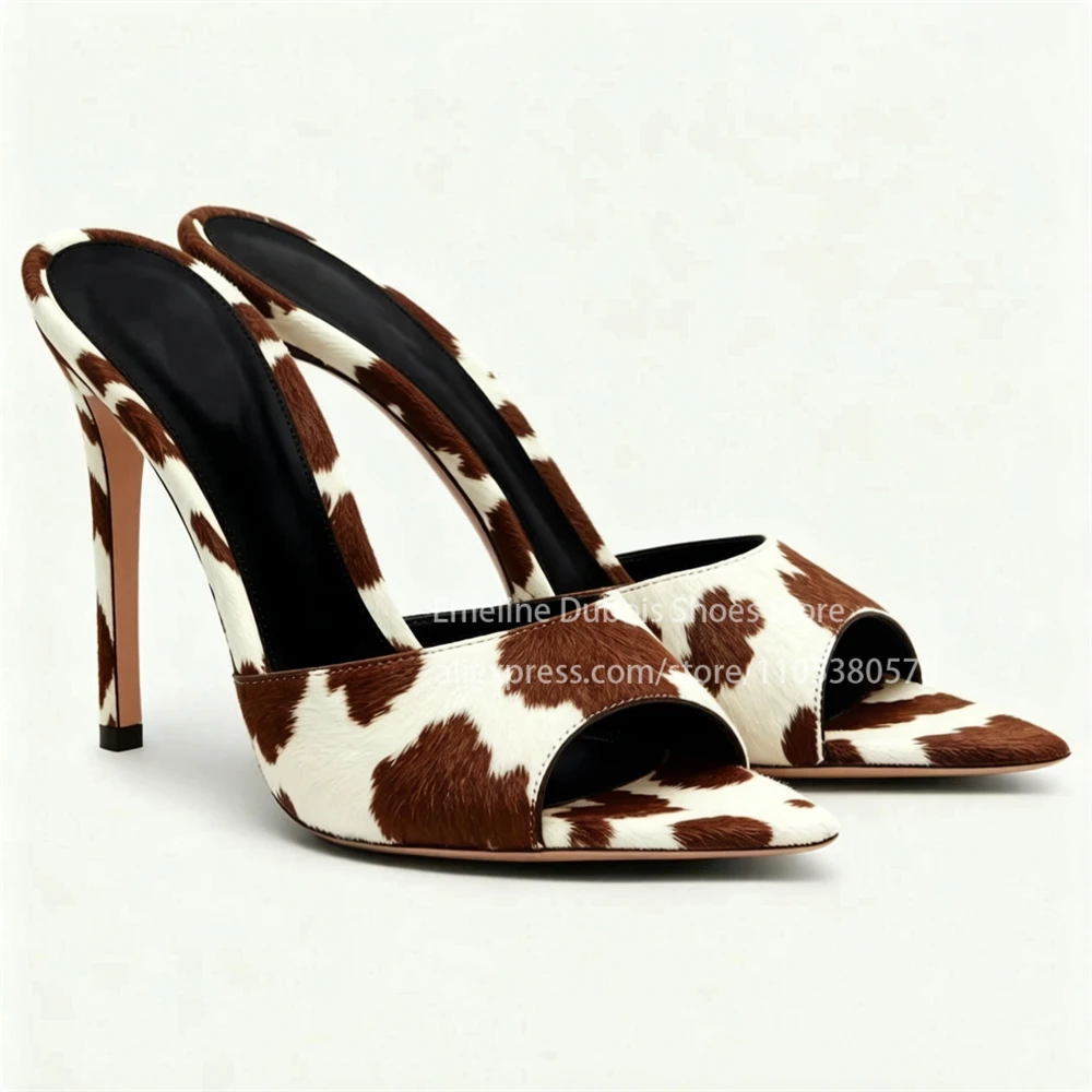 Zebra Print Faux Pony Hair Sti - Peep Toe Heels ulasan dan harga