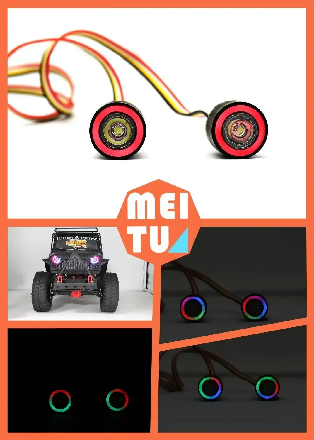 2 luces LED para coche RC, juego de luces de 4,2 v-6v, faros delanteros para coche modelo 1/10 RC, camión, 5mm/8mm/10mm de diámetro, LED para coche RC