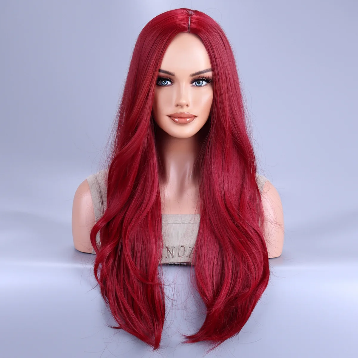 

White wig woman, long hair, natural long curly hair, European and American wind, big waves, mid-point wigs, full head cover