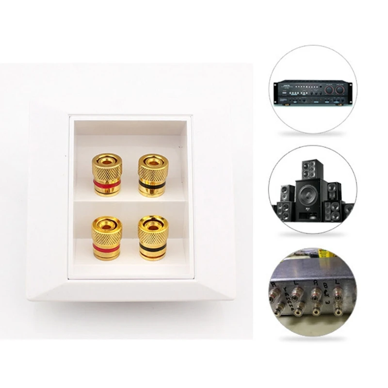 4pcs Gold Plated Speaker Banana Plugs Open Screw Type Connector for Speaker Wire Home Theater Drop Ship