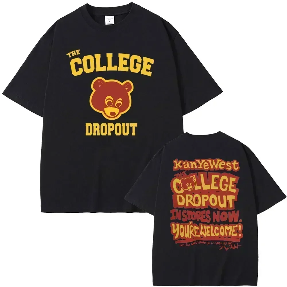 Best Famous Kanye West The College Dropout Graphics Tshirt Men Women's Hip Hop Rap Vintage T-shirts Male Casual Oversize T Shirt