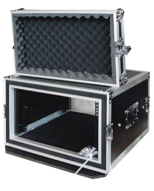 6u 8u amp flight case portable mounted rack case