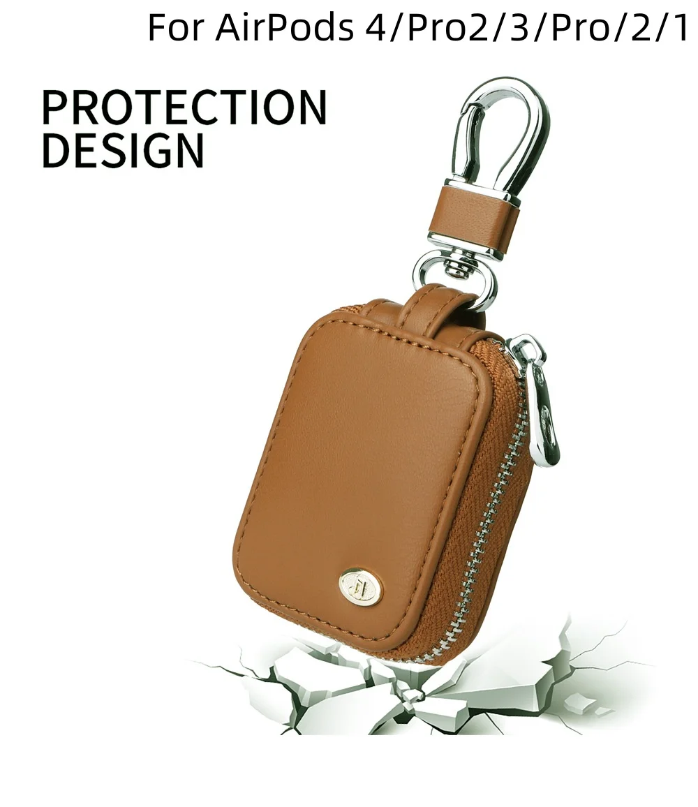 Per Airpods 4 2024 Custodia da trasporto Borsa in pelle PU Custodia antiurto per auricolari Borsa universale Custodia per cuffie per custodia AirPods