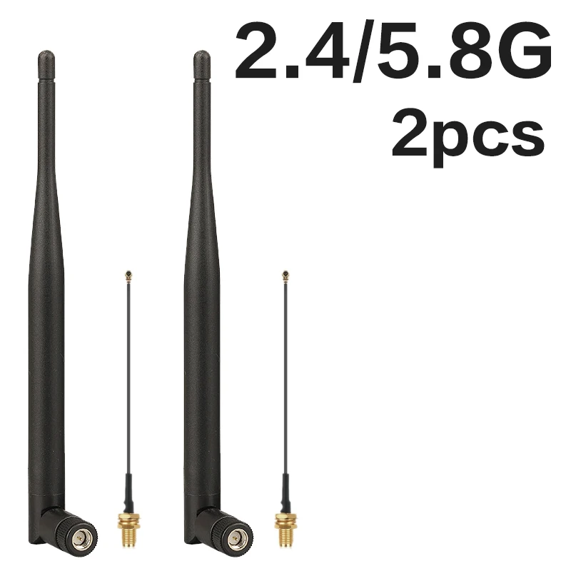 Antena WiFi 2,4 GHz i 5,8 GHz, złącze SMA (wtyk), składana antena o szerokim kącie pokrycia, przeznaczona do routerów, kart sieciowych bezprzewodowych, urządzeń Bluetooth, Zigbee i urządzeń IoT. — zdjęcie produktu 6