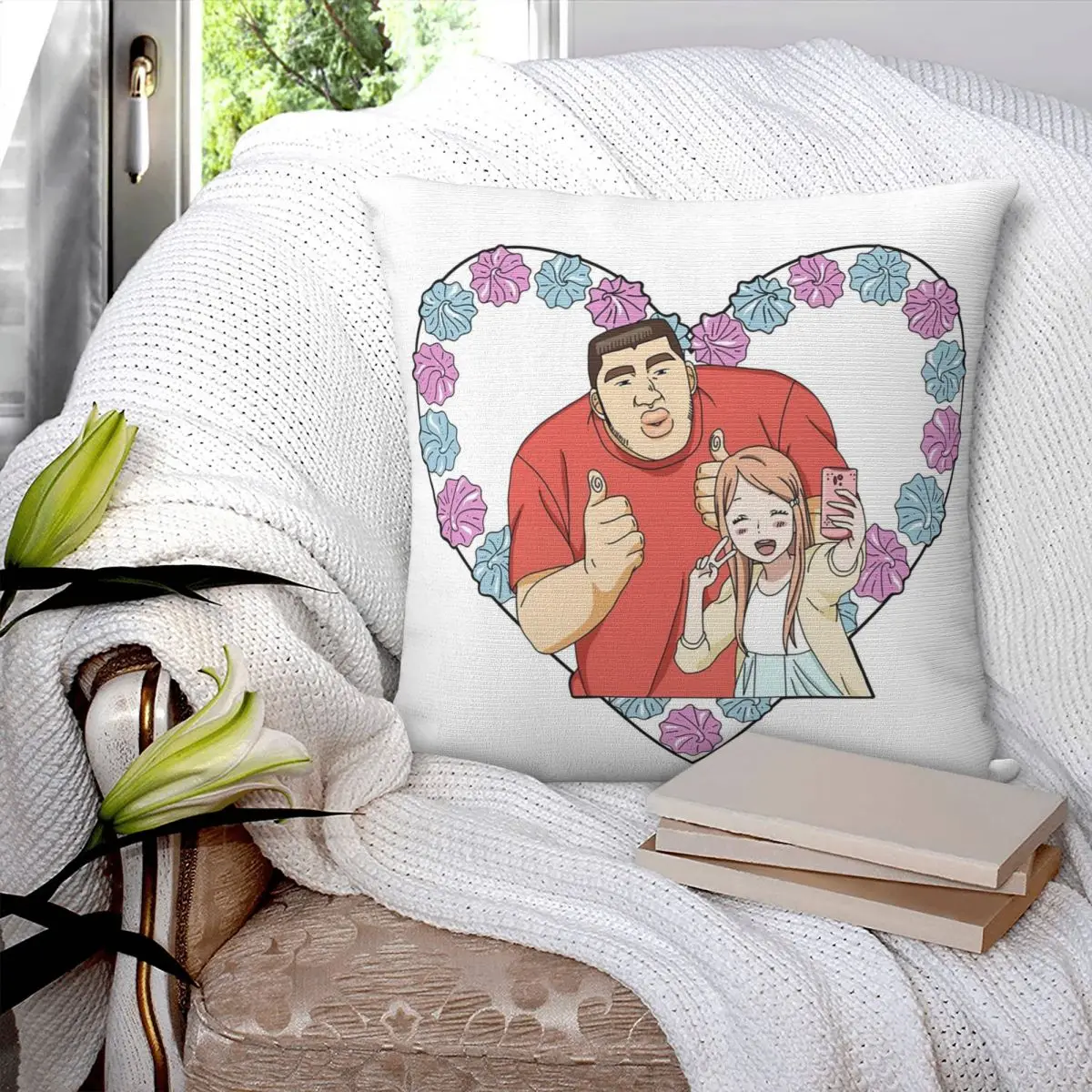 Romantic Anime My Love Story Ore Monogatari Square Pillowcase Cushion Cover Pillow Case Throw Pillow Cover for Home Bedroom Car