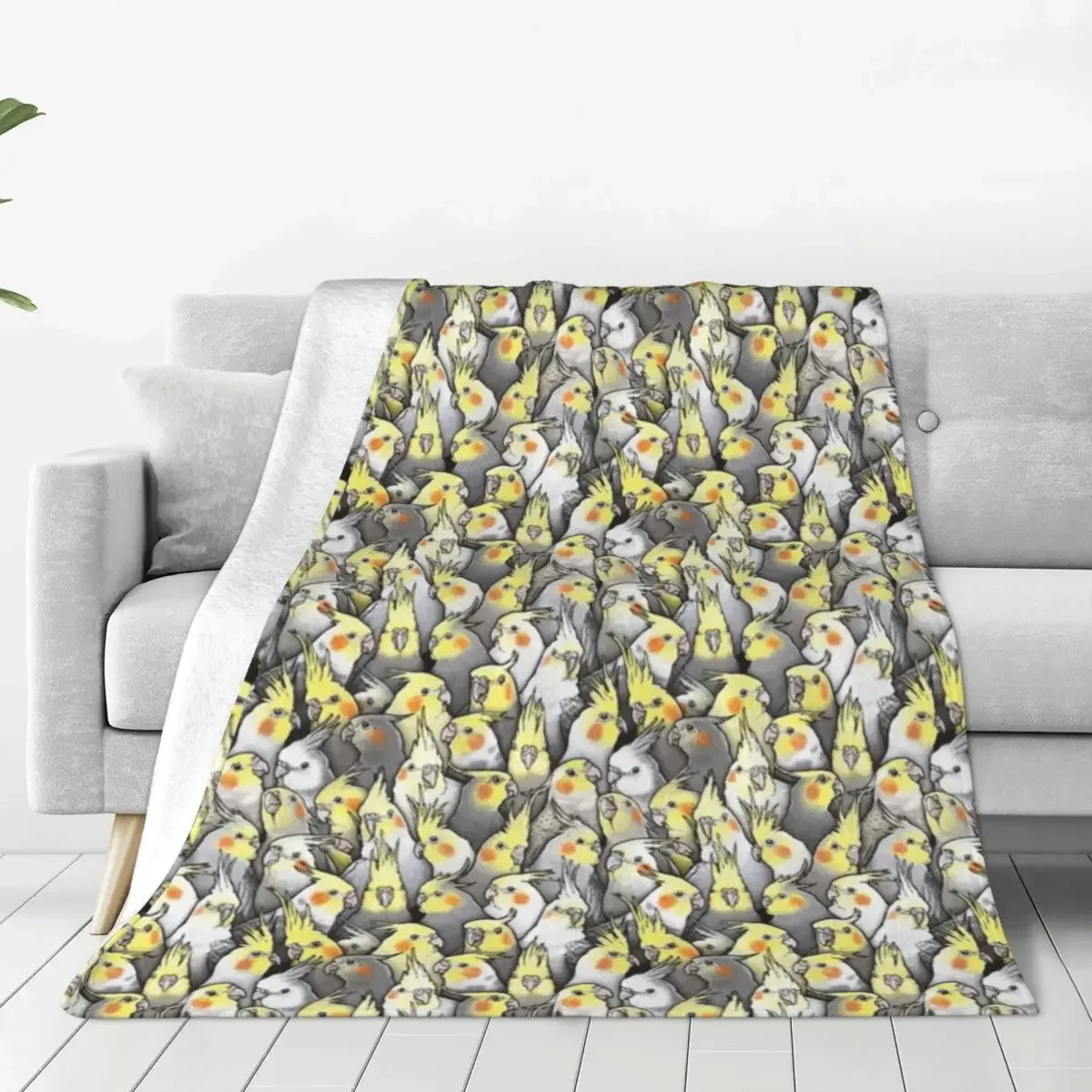 Super Warm Blankets Picnic Cockatiels Galore Throw Blanket Bird Cute Animal Flannel Bedspread Bedroom Aesthetic Sofa Bed Cover