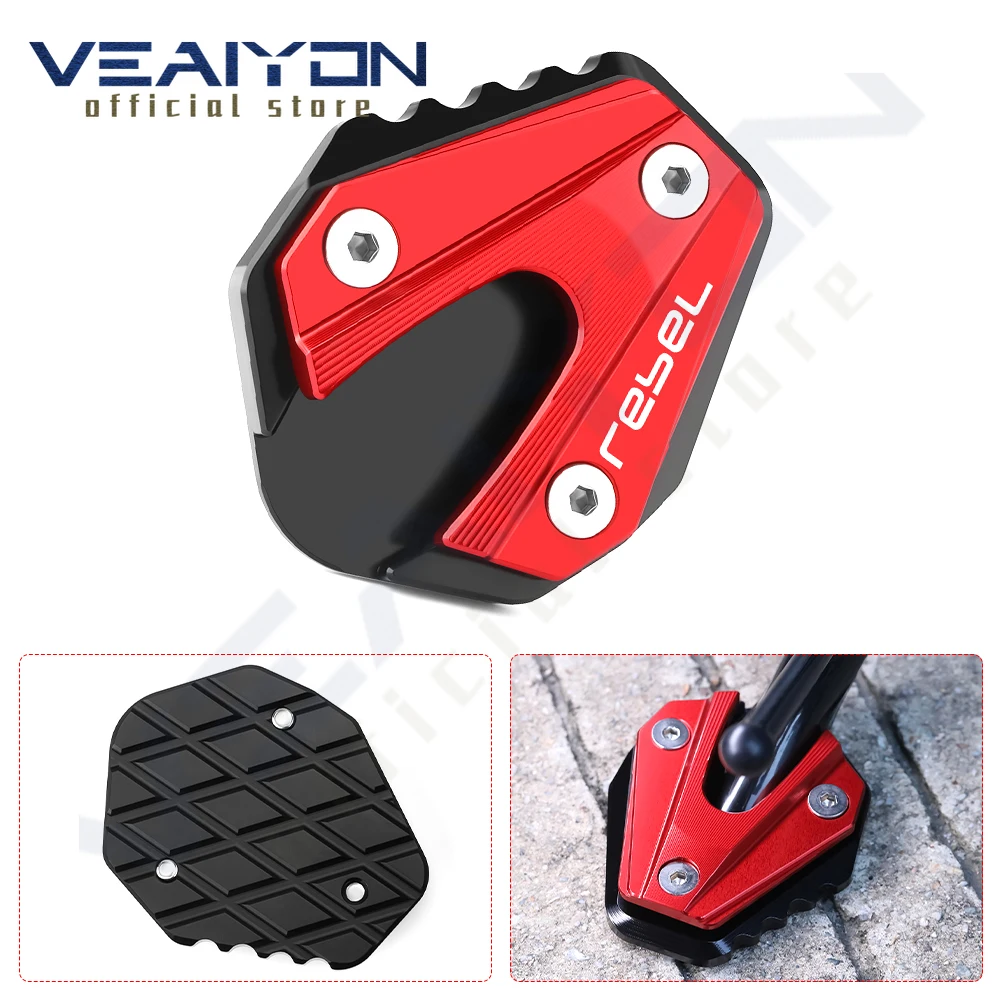 

For CMX Rebel 300 500 Rebel300 Rebel500 2017 - 2023 2024 Motorcycle Accessories Kickstand Extension Pad Side Foot Stand Enlarger