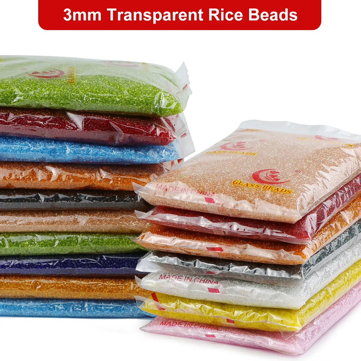 2mm Klare Glasperlen in Verschiedenen Farben 450g pro Packung für Handgemachten DIY-Schmuck Perlenfadenarbeit Armbänder Zubehör – Detail 2