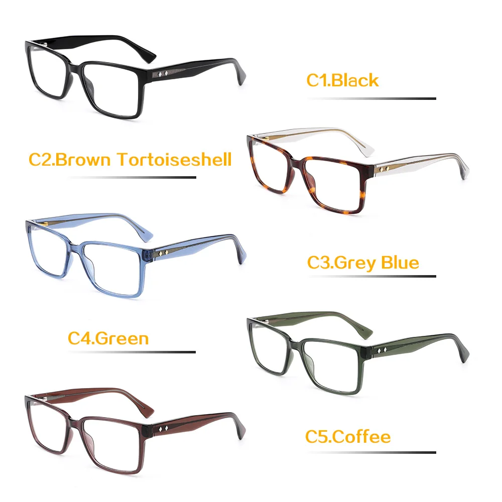 컴퓨터 독서 안경 프레임 남성용 여성용 아세테이트 안티 블루 라이트 렌즈 가볍고 편안한 착용감