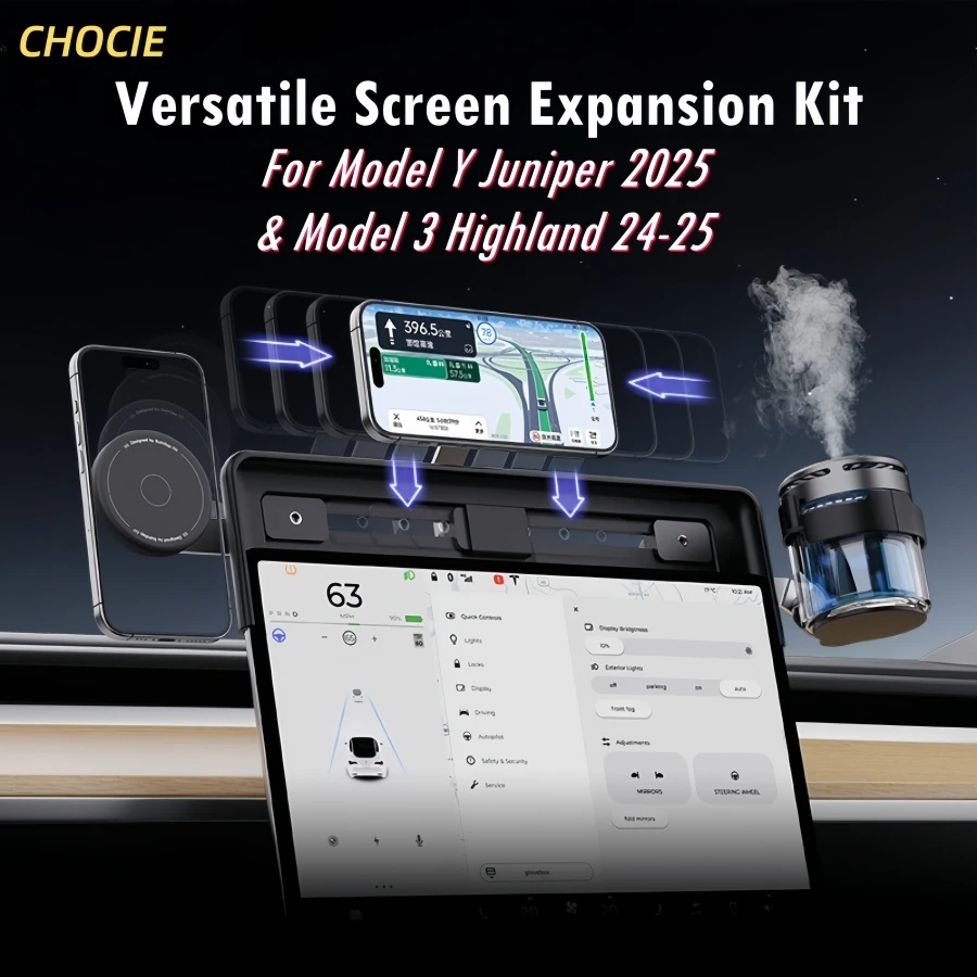 

For Tesla Model Y Juniper 2025 Versatile Screen Expansion Kit Model 3 Highland 24-25 Strongest Magnetic Adjustable Phone Holder