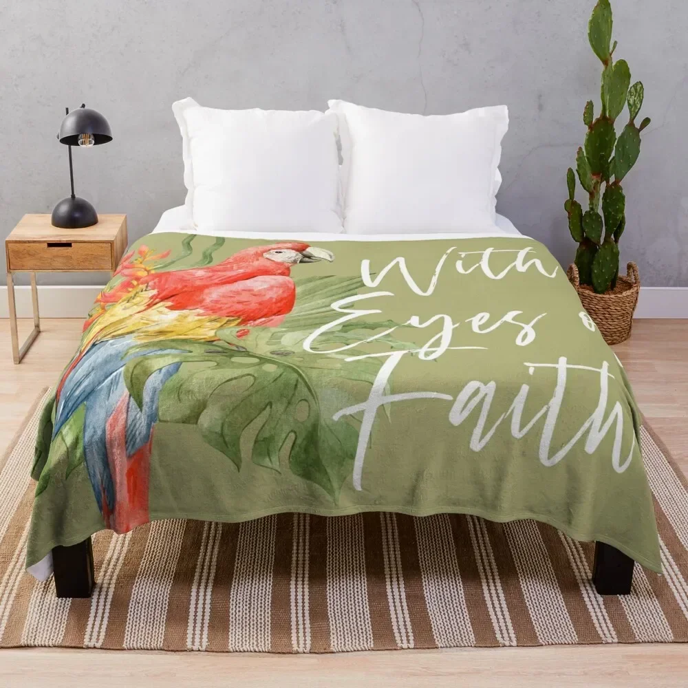 

WITH EYES OF FAITH (PARROT) Throw Blanket Outdoor Soft Blanket for Picnic Beach Camping