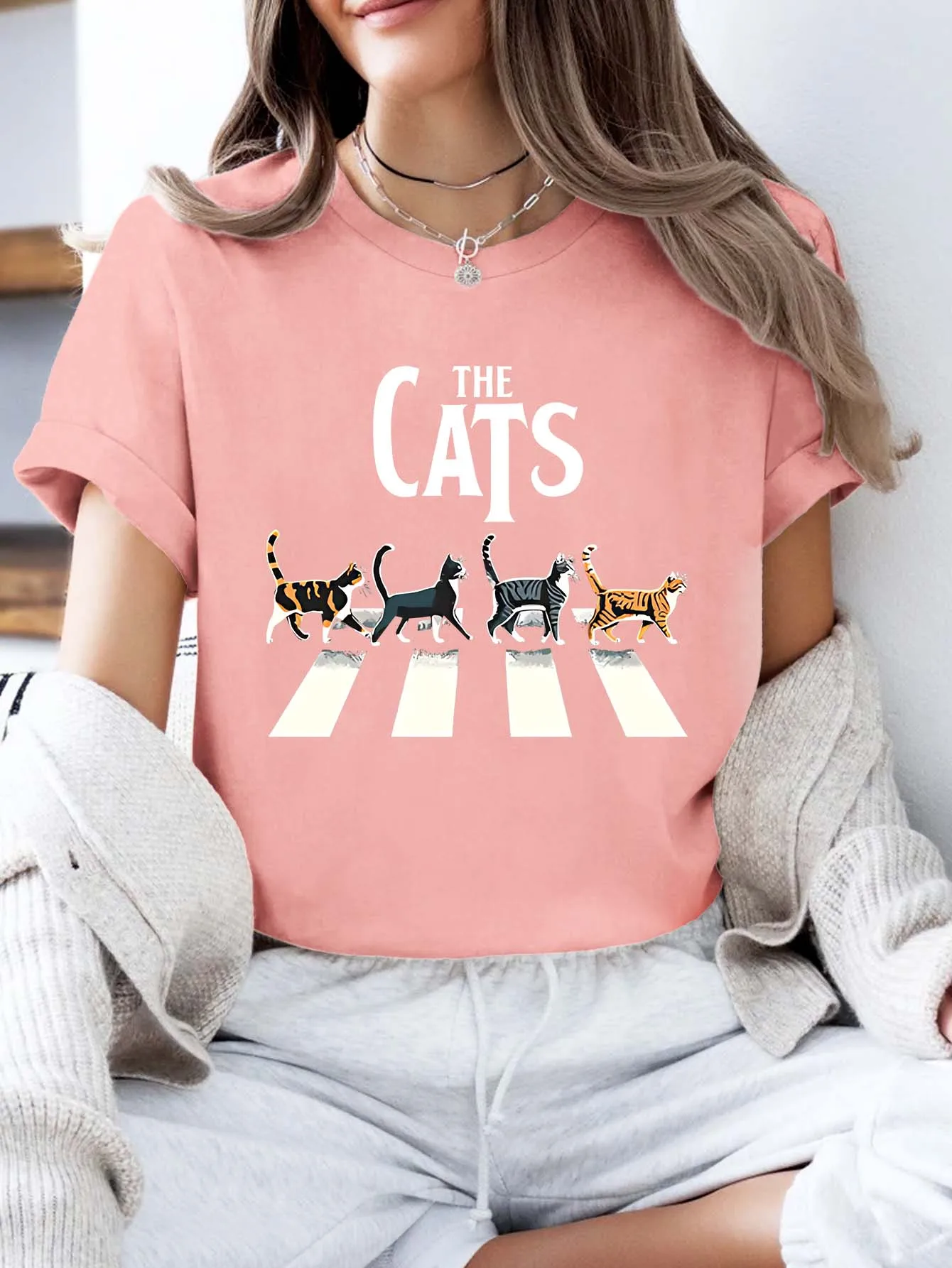 

Plus - Size Vintage Cats Abbey Road Graphic Tee, Short - Sleeve