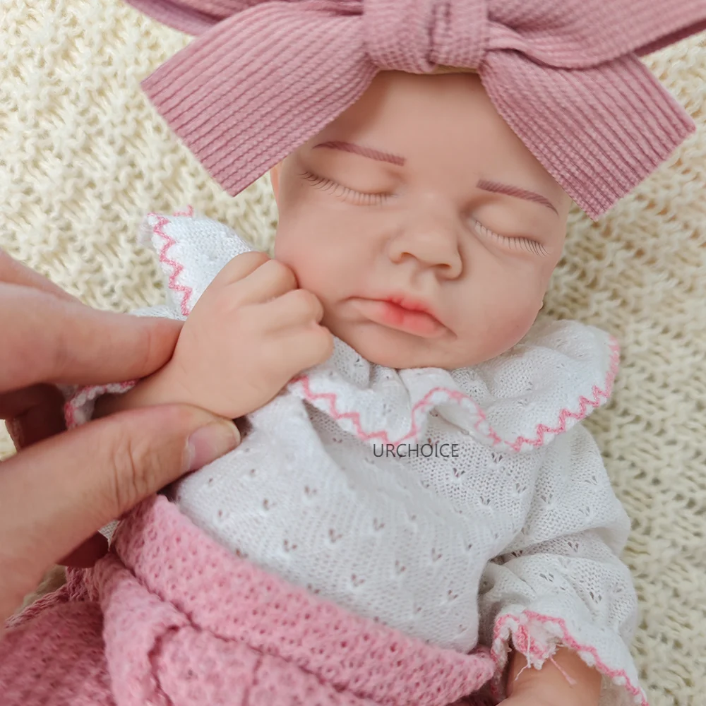 

13-дюймовая силиконовая кукла реборн, ручная роспись, спящие глаза, реалистичная кукла для новорожденных для искусства, коллекционная, идеальный праздничный подарок для детей