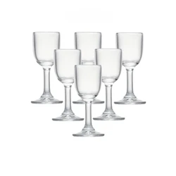 25ml 6PCS Goblet Glass Cup Set Lead-Free Glass Shot Glasses with Stem Liquor Glass Sets for Drinkware Wedding Family Bar Party