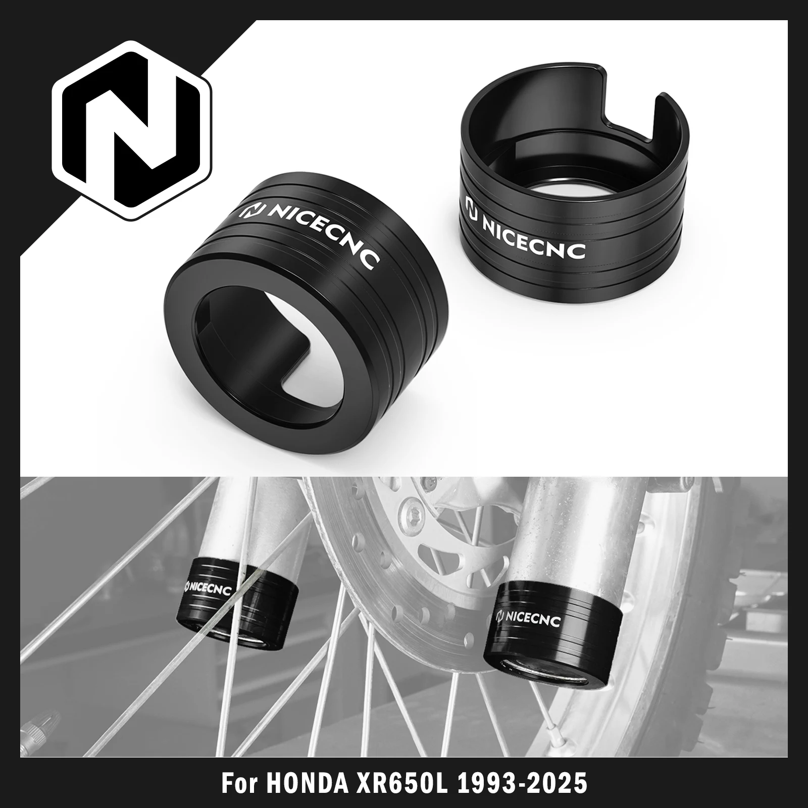

NICECNC For Honda XR650L 1993-2025 2024 2023 XR600R 1993-2000 XR 650L XR 600R Front Fork Shoe Fork Lower Leg Guard Protector
